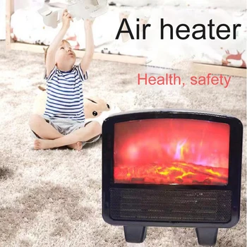 

2020 New Simulation Flame Radiator 3D Household Electric Heater Fireplace Mini Winter Desktop Air Warmer Portable Bedroom Office
