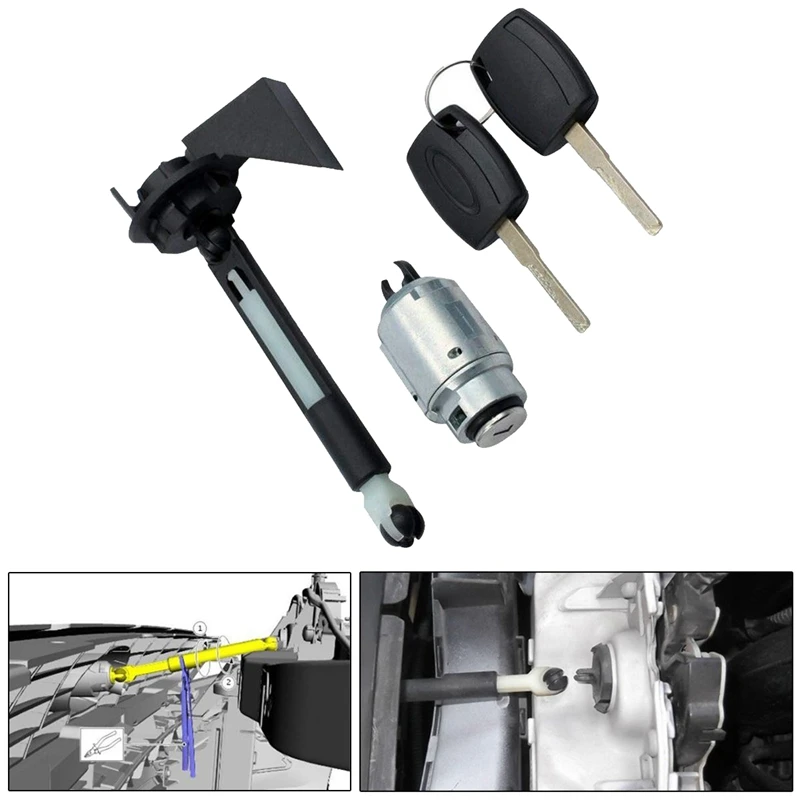 Комплект замка капота для Ford Focus MK2 2004-2012 (10 23 дюйма) 1343577 Ремонтный комплект в сборе