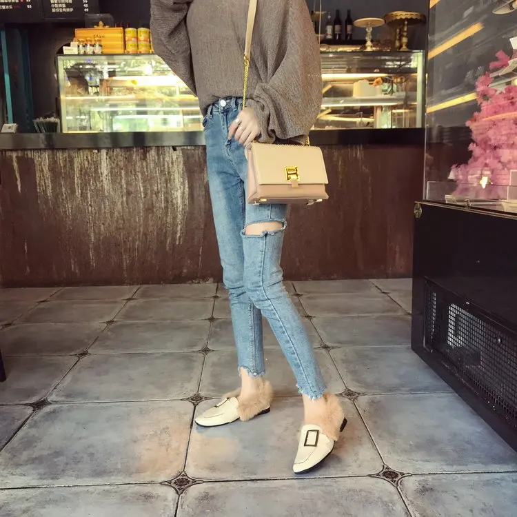 Г., осенне-зимняя обувь из хлопка теплая бархатная обувь в Корейском стиле с металлической пряжкой, обувь без застежки Женская обувь в горошек