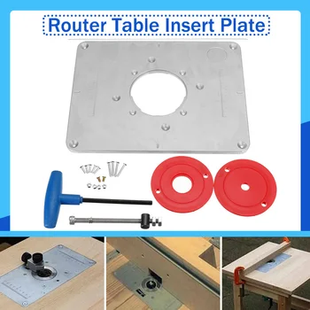 

Router Table Insert Plate Aluminum Router Table Insert Plate for Woodworking Benches Wood Router Trimmer Engraving Machine