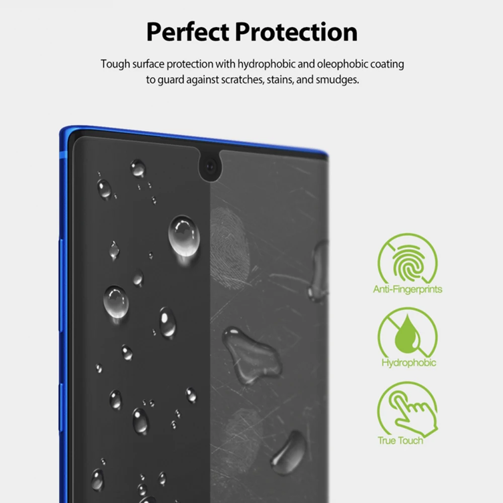 Ringke защита экрана двойная легкая пленка для Galaxy Note 10 Plus Высокое разрешение легкое применение плёнки для Note 10+ Pro [2 шт. в упаковке]