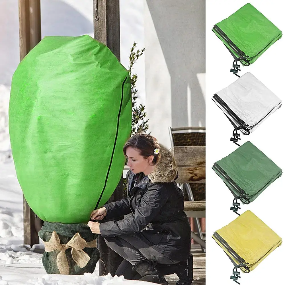 

Plant Covers Winter Warm Cover Three-folded Belt And Zipper Design Winter Fleece Hood To Protect Anti-freeze Yard Garden Tree