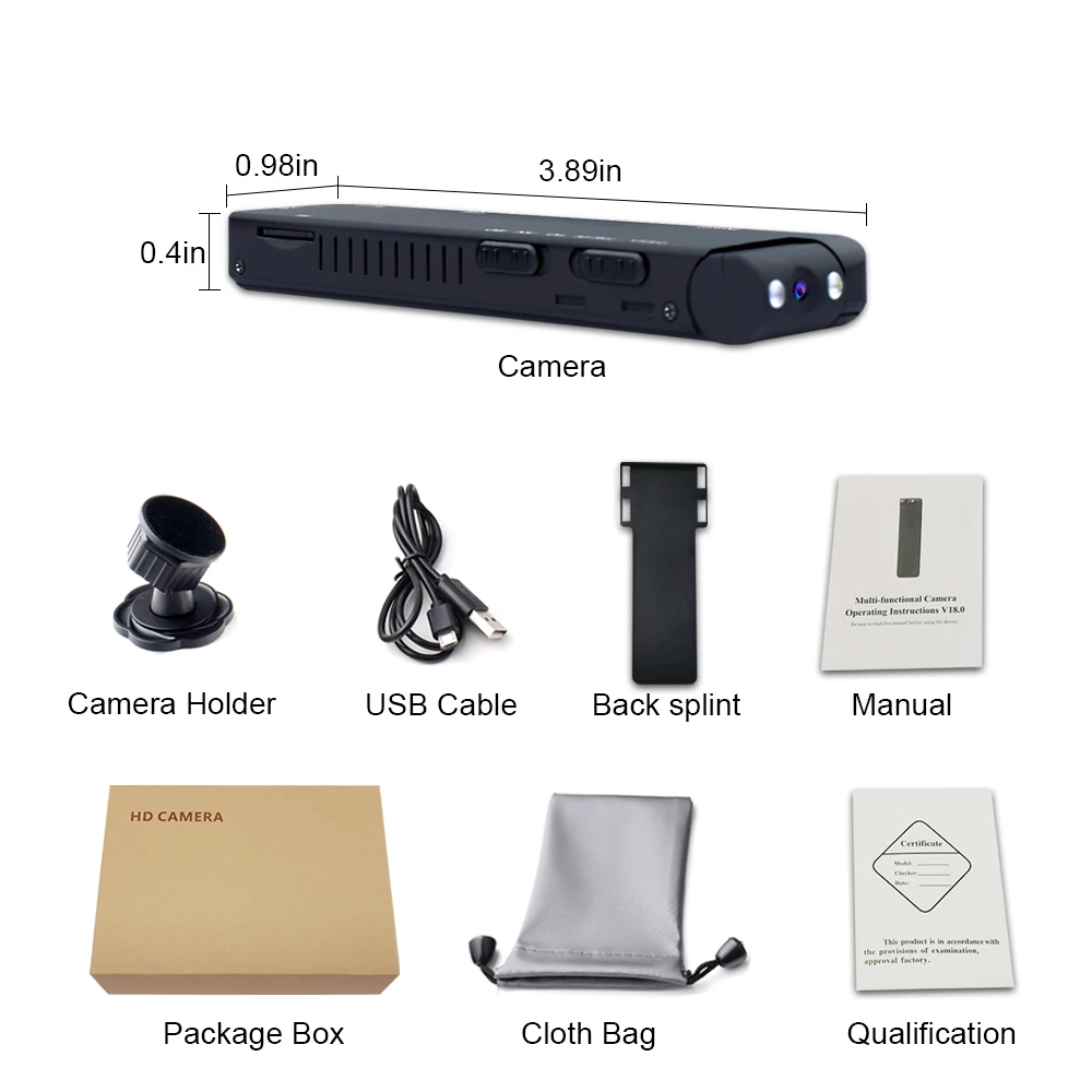 Инфракрасная камера ночного видения мини ручка 1080P Запись DVR DV Аудио Видео микро