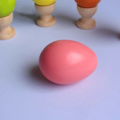 Настоящая древесина имитация яиц деревянные пасхальные яйца дети/Дети каракули DIY картина ручной работы материалы с яйца из картона - Color: pink