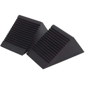 

1 Pair Wheel Chocks Vehicle Stop Car Truck Antislip Block Tire Rubber