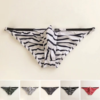 

Basic Men Striped Briefs 2020 Sexy Underwear Low Waist Simple Breathable Stretch Panties