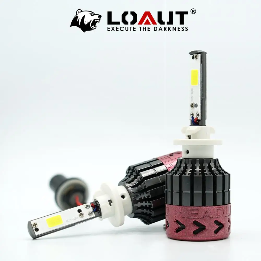 LOAUT COB Светодиодный фонарь H1 супер сильный светодиодный драйвер встроенный турбо вентилятор для охлаждения 72 Вт 7600LM COB 6000K 12V