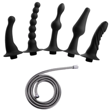 Anal Douche Shower Cleaning Enemator Enema Vaginal Anus Ass Cleaner Silicone 5 Styles Head Butt Plug Tap Sex Toys for Women Men 5