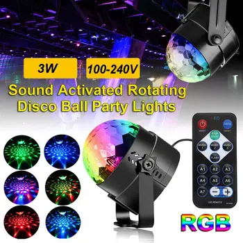 

Stage Light RGB LED Party Effect Disco Ball Light Sound Activate Laser Projector RGB Stage Light Music Christmas KTV Party