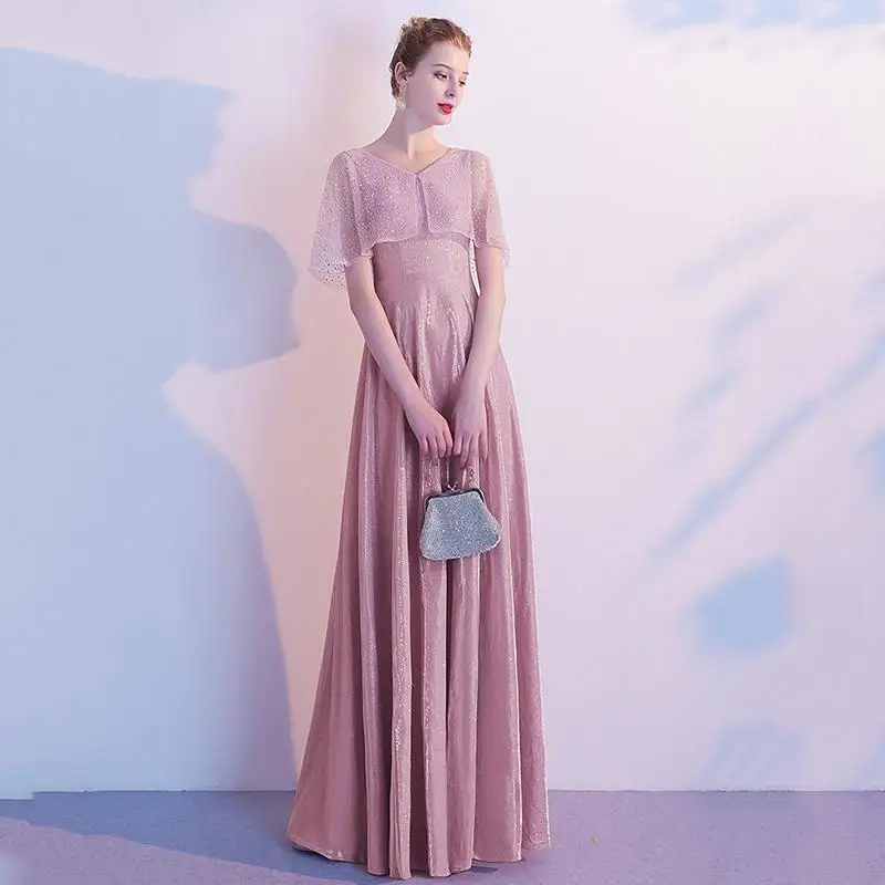Элегантное розовое вечернее платье полной длины, женское платье Qipao, изысканное шикарное платье De Soiree с круглым вырезом, Vestidos De Festa, платье для выпускного вечера - Цвет: Style 5