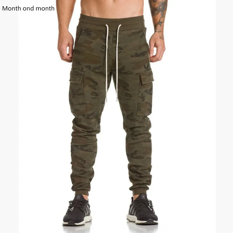 

Men Gym Sport Jogging Pants Running Pants Elastic Cotton Fitness Workout Skinny Sweatpants Trousers Hip-Hop Harem Casual Pants