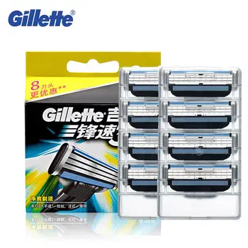 

Gillette Mach3 Men Face Beard Shaver Razor Blade Genuine Mach3 Manual Barber Shaving Hair Removal Safety Razors Blade Refill 8pc
