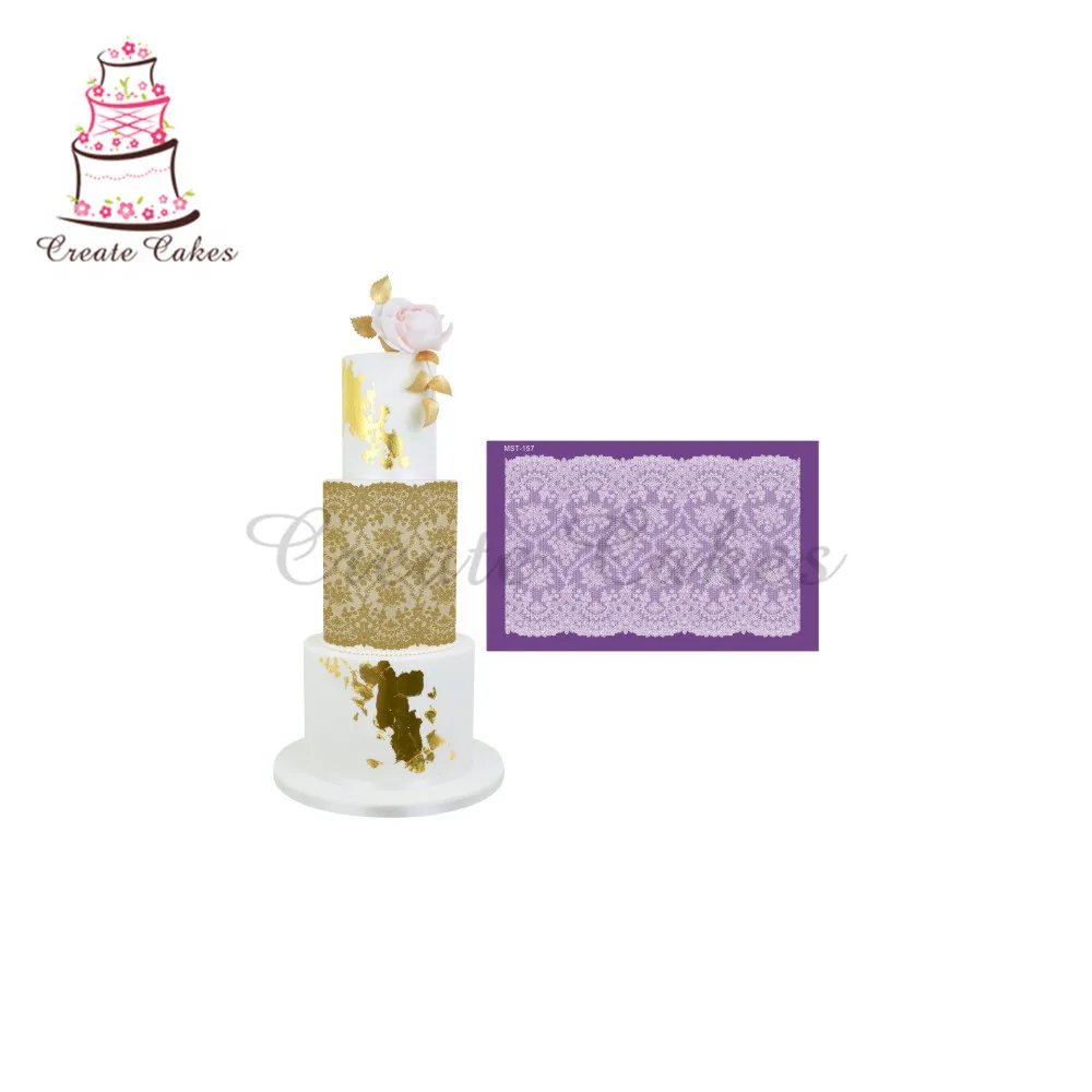 

Flowers Cake Stencil Lace Mesh Stencils For Wedding Cake Border Stencils Fondant Mould Cake Decorating Tool Cake Mold