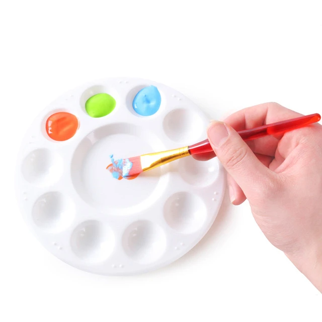 White Painting Supplies Alternatives Paint Pigment Tray Round Palette  Plastic Palette Watercolor Art Paint Tray - AliExpress