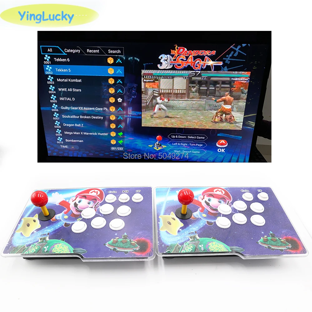 Pandora saga box 2323 в 1 105 шт 3D игры джойстик светильник кнопки PCB контроллер Ретро аркадная консоль