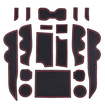 

CITALL NEW 18pcs Black Non-Slip Dust Cup Door Slot Center Console Liner Trim Mat Pad PVC fit for Toyota Tacoma 2016-2018 2019