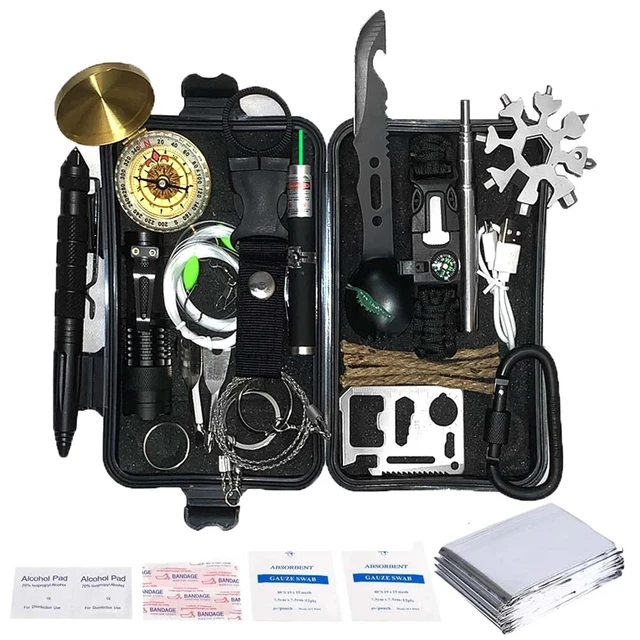 Survival Kit 35 in 1 First Aid Survival Gear Outdoor Emergency SOS Survive  Tool Supplies for