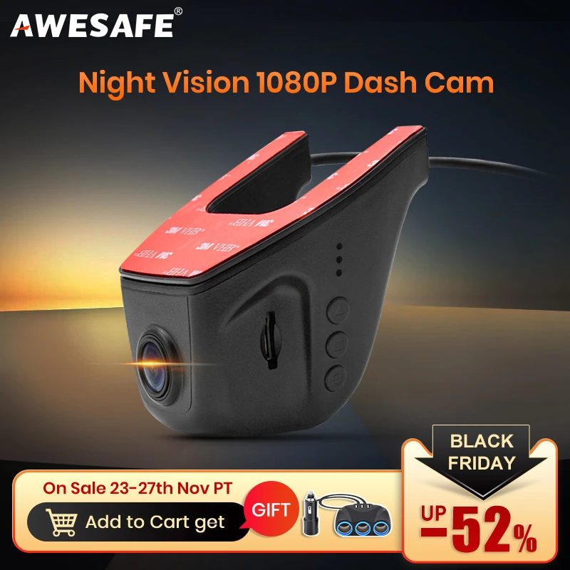 AWESAFE Wifi Автомобильная камера DVR видеорегистратор Автомобильный регистратор full hd