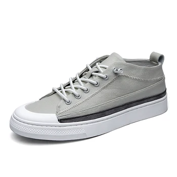 

Simple Student Flats Fashion classic Men Leather Sneakers Loafer Non-slip shoes Lace-up Men Casual Flats Shoes