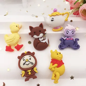 

6PCS Hand Painted Resin Mix Kawaii Colorful Fairy Tale Combination Flatback Cabochon Stone DIY Decor Home Figurine F760