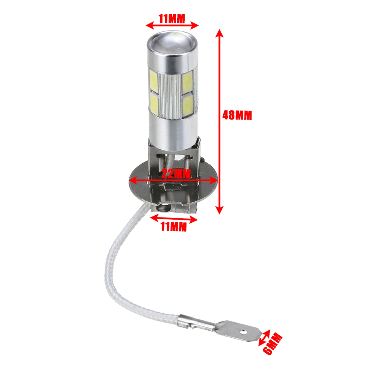 Mayitr 4pcs 12V H3 5630 10SMD LED Car Fog Lamp Super White Auto Driving Brake Light Signal Lamp Bulb for Car Light Source