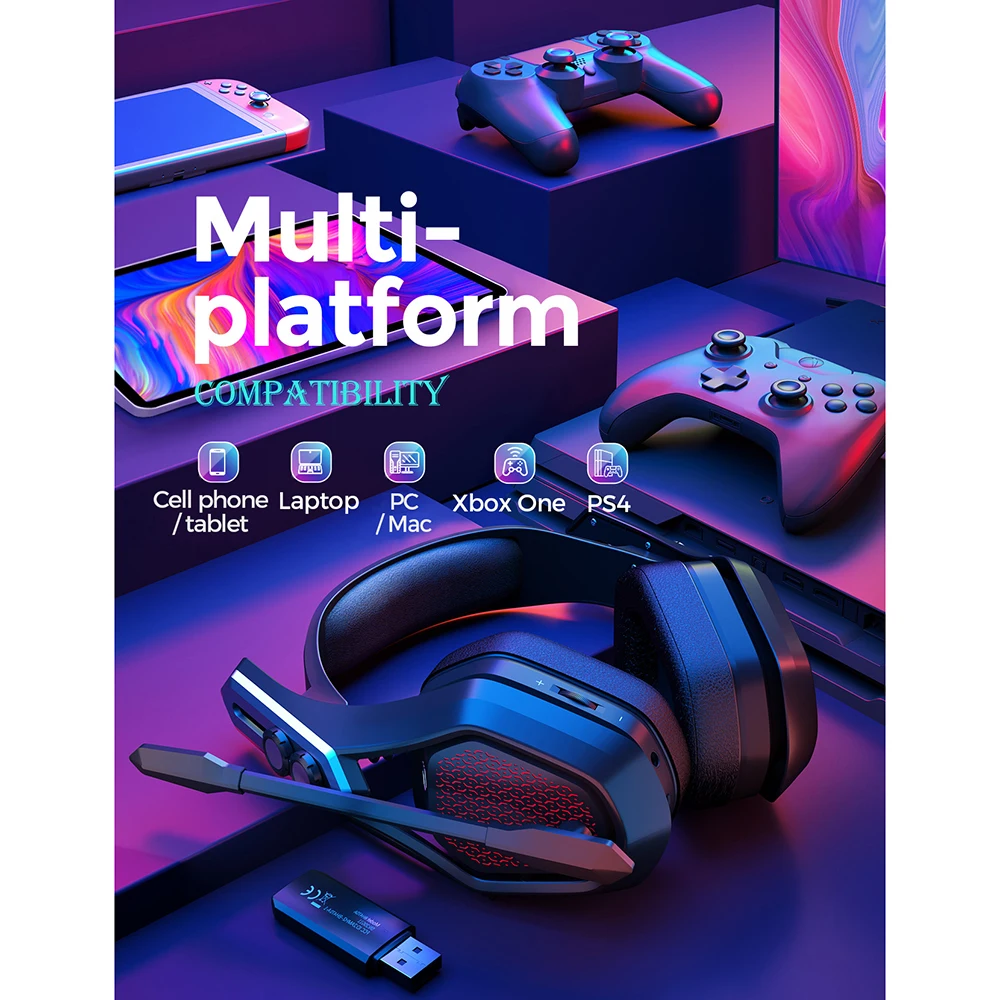 Mpow Iron Pro Headset Gaming Nirkabel 