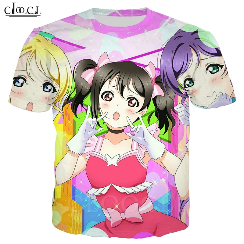 Модная женская и мужская футболка Love Live аниме с 3D принтом кофта коротким рукавом