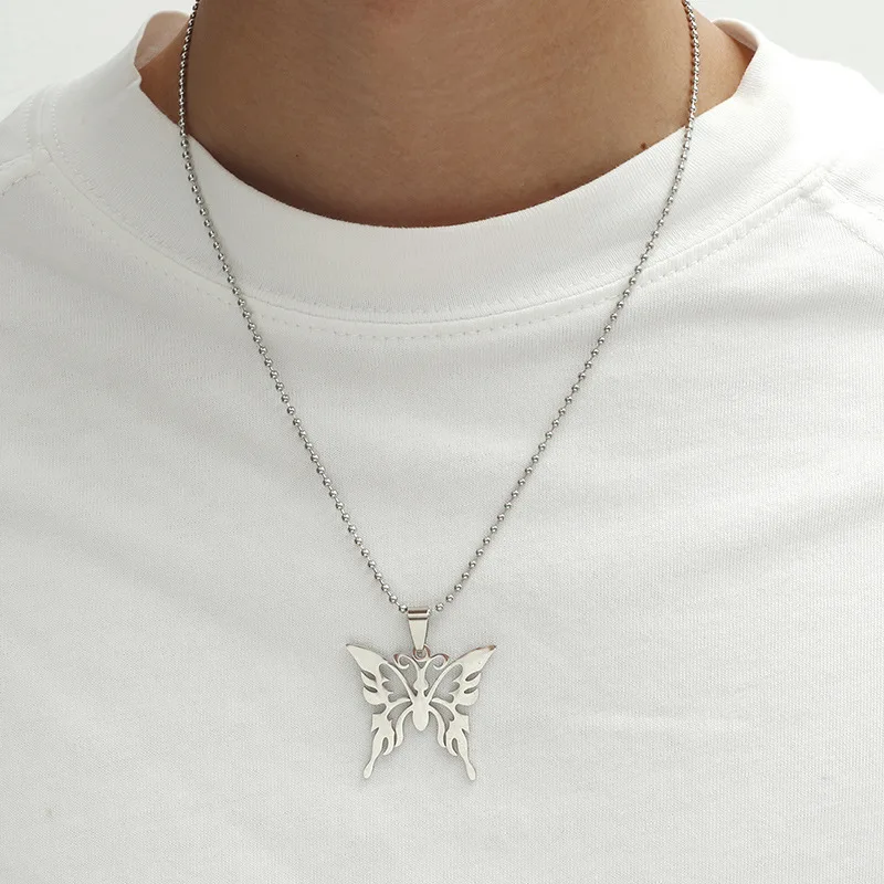 

Stainless Steel Butterfly Necklace,Hollow Butterfly Pendant Necklace For Women,Steel New Year Gift Necklace,Jewelry Accessories