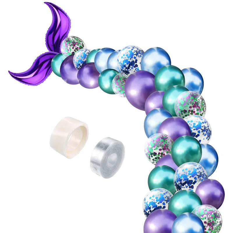 42pcs/set Mermaid Tail Balloon Arch Latex Ballons Wedding Kids Birthday Decoration Little Mermaid Theme Party Supplies