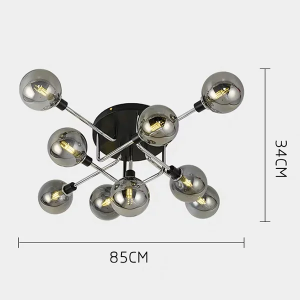 Постмодерн свет Роскошная Потолочная люстра гостиная дизайнер минималистичный промышленный ветер волшебный bean стеклянный шарообразный потолочный светильник - Цвет корпуса: 9 silver gray