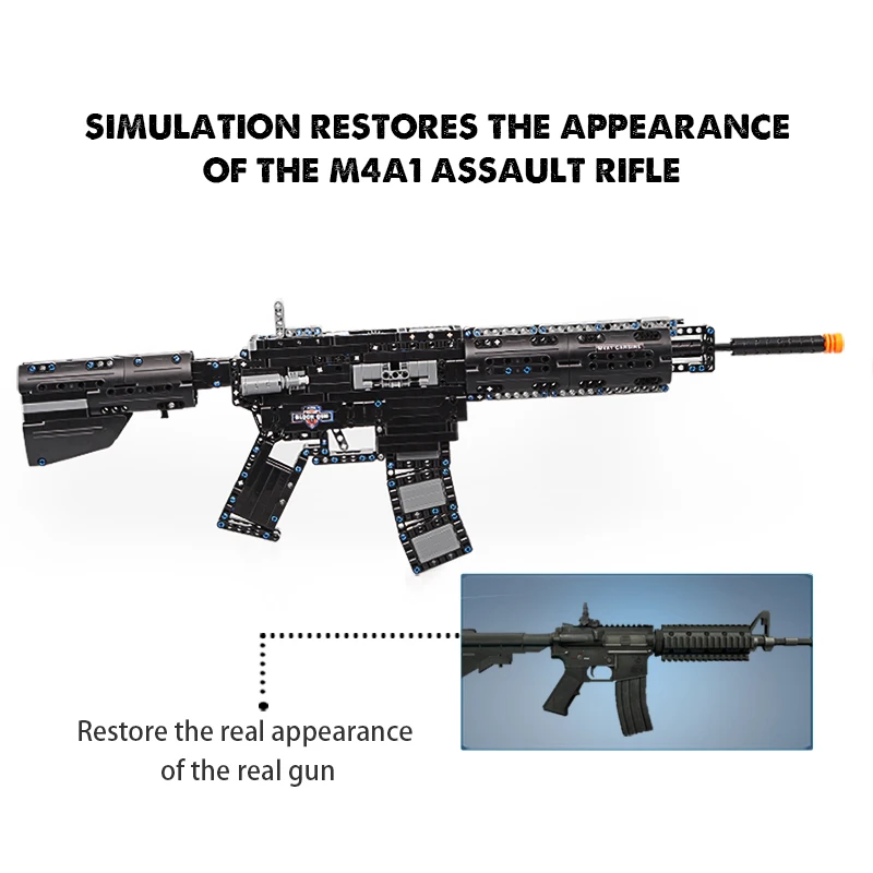  cada 621PCS M4A1 Carbine Rubberband gun Model Building Block legoing Military City Technology Launc