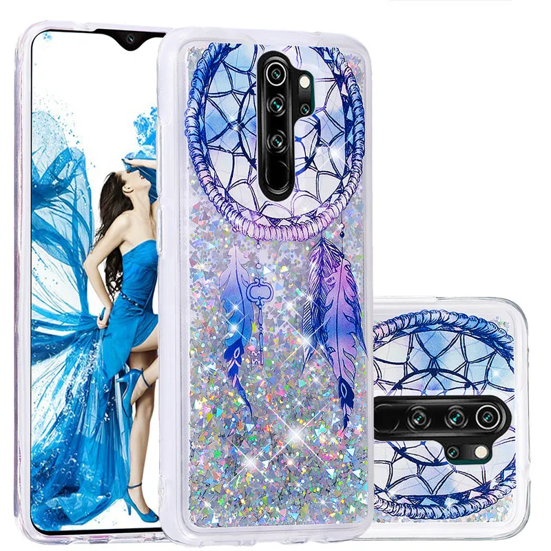 Для Xiao mi Red mi Note 8 Pro милый Блестящий силиконовый мягкий чехол Xao mi xiomi Red mi Note8 7 6 Pro Блестящий жидкий плавучий чехол