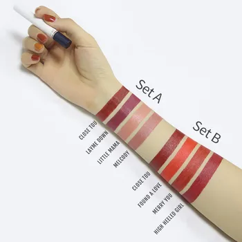

HOT High Quality 4pcs Matte Lipstick Set Pigment Lip Makeup Tube Shape Red Lipstick Maquillaje MKXJ