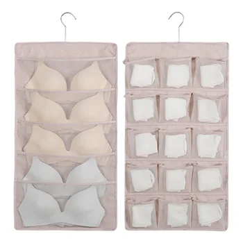 

Closet Sorting Storage Bag Clear Hanging Bag For Socks Bra Underwear 1Piece Wall Hanging Clothing Organizer Storage Bag For Sock