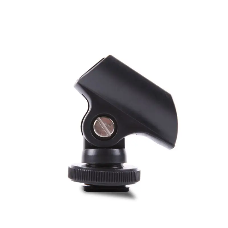 Microphone Clip Stand 19mm Plastic Mic Holder Clip Hot Shoe DSLR Camera