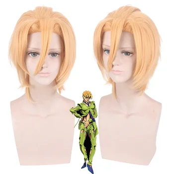 

Anime JoJo's Bizarre Adventure Golden Wind Pannacotta Fugo Wig Short Blond Heat Resistant Cosplay Costume Wigs + Wig Cap