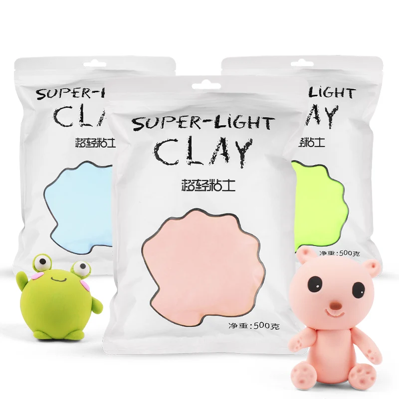 Ultra light clay white 500g bag non toxic children plasticine clay diy