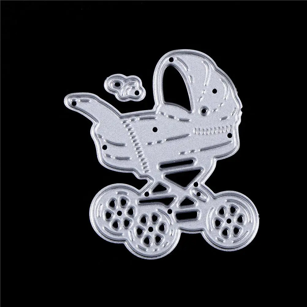 1pcs Baby Carriage Trolley stencils Metal Stencil DIY Scrapbooking Embossing Folder Album Cards Paper Decor Drafting Supplies