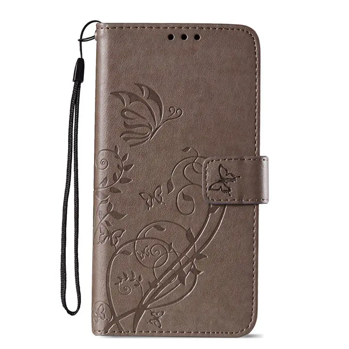 Gray Чехол для Xiaomi 5X A1 Redmi Note 5A 4X4 4A Note4 Note4X Note5A книга Стиль кошелек кожаный чехол для телефона с тиснением и изображением бабочки P03Z - Цвет: Gray
