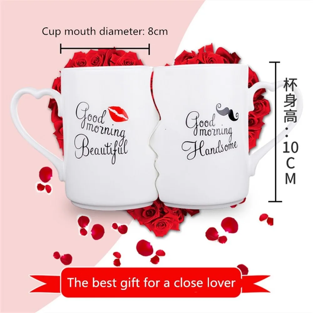 2 шт./компл. креативная кружка для пары керамический светильник поцелуй свадьба