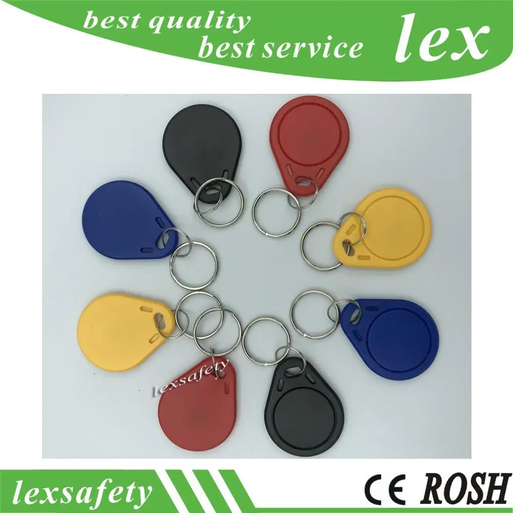 100pcs 13.56Mhz RFID FUID Key fobs one-time key copy keychain UID smart chip tag Changeable Block 0 writable IC Tag | Безопасность и