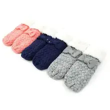 Корейские уличные детские перчатки простые одноцветные перчатки для девочек осень-зима Вязаные Висячие варежки на веревке