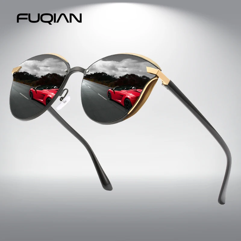 

FUQIAN Luxury Cat Eye Women Sunglasses Polarized Vintage Metal Ladies Sun Glasses Fashion Driving Sunglass Gafas De Sol