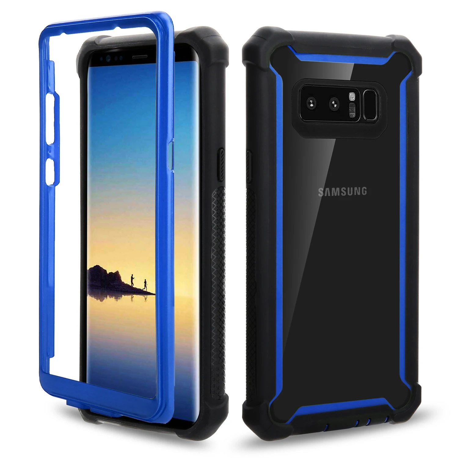 

Luxury Armor Transparency For Samsung Galaxy Note 8 Case Four Corner Anti Fall Mobile Phone Protective Cover For Galaxy Note 9
