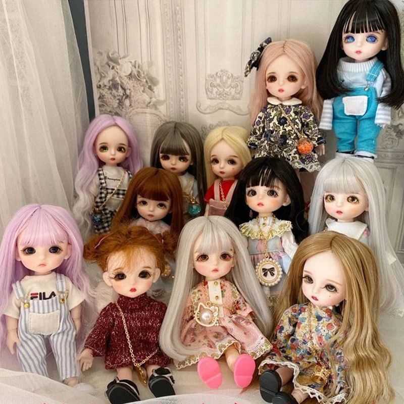 17 см мохер BJD кукла 12 подвижные суставы милые уход за кожей лица DIY Bjd куклы с
