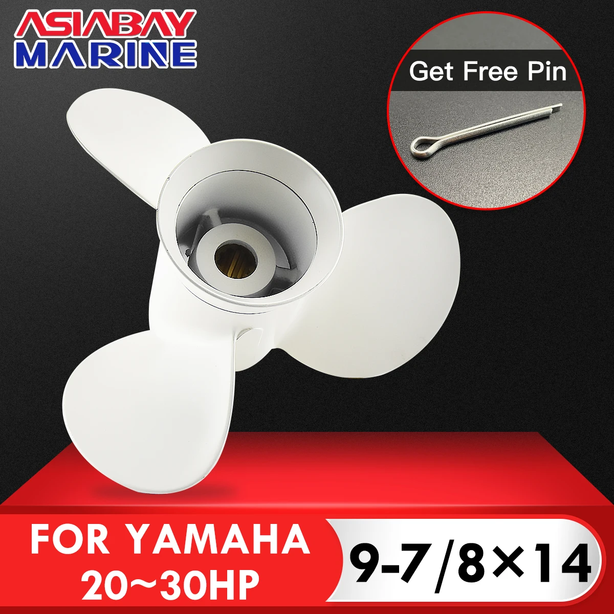 For Yamaha Outboard Propeller 9-7/8 x 14 Aluminum Alloy Screw 3 Blade 10 Spline Fits 20~30 HP Boat Motors Part #664-45952-00 marine propeller