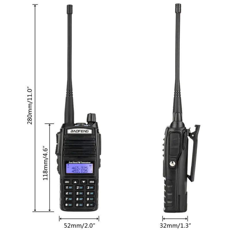 Рация BaoFeng UV-82 Двухдиапазонная 136-174/400-520 MHz FM Ham двухстороннее радио, приемопередатчик, рация
