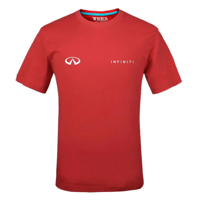 Летние хлопковые футболки Infiniti с логотипом футболки короткий рукав Slim Fit Модные Топы И Футболки Мужская одежда f