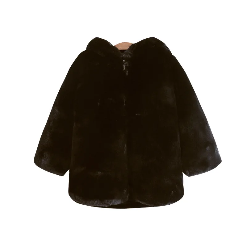 Зимнее пальто с искусственным мехом для девочек теплое плотное пуховое пальто для девочек детская одежда детское толстое бархатное пальто