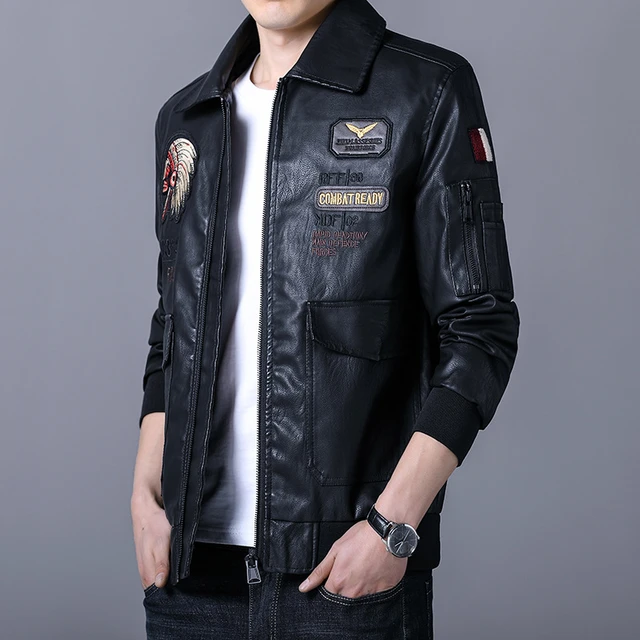 Men's Top Quality Stand Collar Real Leather Jacket Baseball Tiger  Embroidery Vegetable Tanned Sheep Leather Coat - Genuine Leather -  AliExpress